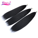 Lydia Kinky Straight Bundles Synthetic Hair Extension Freetress Crochet 3PCS Kanekalon Bulk Jumbo Braiding Afro 10-41Inch Black