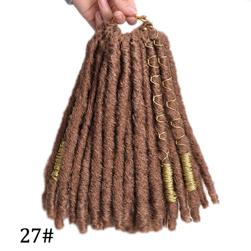 LUOYUDU Crochet Hair Dreadlocks Faux Locs Braiding Hair Extensions Synthetic Dreadlock Jumbo 10 inch 12 Strands Organic Hair