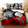 Red Rose Bedding Set Quilt Duvet Cover Comforter Pillow Case 3D HD Double Full King Queen Twin Single 3PCS 2PCS Bedroom Flower