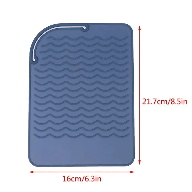 Hair Curling Silicone Heat Resistant Mat Portable Heat Insulation Pad Hair Straightener Non-Slip Anti Heat Mat Hair Styling Tool