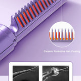 Hair Straightener Curler Charging Wet Dry Electric Hot Heating Comb Hair Flat Iron Straightening Styling Tool Home Appliances