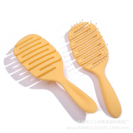 Hairdressing Elasticity Soft Comb Things Health Care Tools Solid Color Oblique Hollow Hair Brush for Baby Stuff Accessories