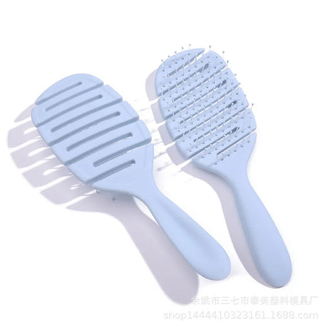 Hairdressing Elasticity Soft Comb Things Health Care Tools Solid Color Oblique Hollow Hair Brush for Baby Stuff Accessories