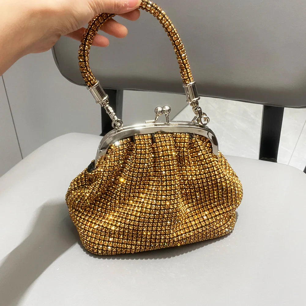 Handle Rhinestones Evening clutch Bag Purses and handbag luxury Designer shiny Crystal Clutch purse bucket bag shoulder bags