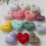 Handmade heart shape accessories for newborn photography props,fuzzy photo props