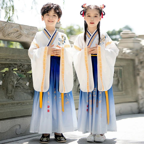 Hanfu Boys Girl Traditional Chinese Dress School Clothes Style Ancient Children's Performance Students Red Modern Hanfu Kids