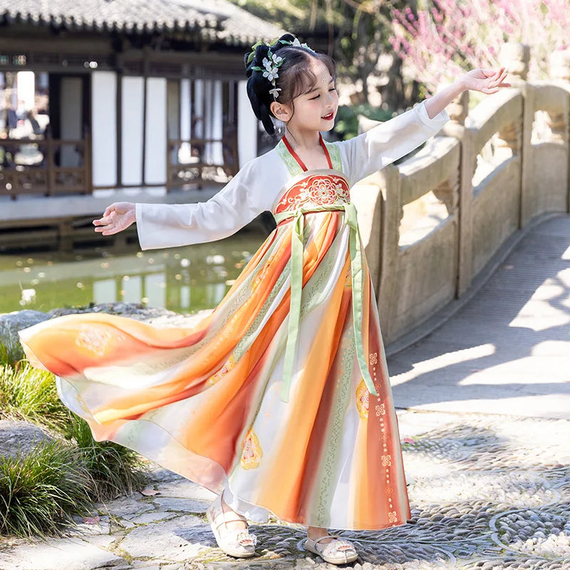 Hanfu Boys Girl Traditional Chinese Dress School Clothes Style Ancient Children's Performance Students Red Modern Hanfu Kids