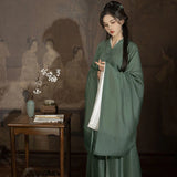 Hanfu Dress Women Ancient Chinese Traditional Hanfu Set Female Cosplay Costume Summer Hanfu Green Jacket With White Dress Sets