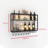 Hanging Wine Rack Wall Mounted Led Lights Black Shelf Night Club Restaurant Decorative Wine Cabinet Iron Szafka Bar Furniture