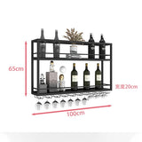 Hanging Wine Rack Wall Mounted Led Lights Black Shelf Night Club Restaurant Decorative Wine Cabinet Iron Szafka Bar Furniture