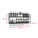 Hanging Wine Rack Wall Mounted Led Lights Black Shelf Night Club Restaurant Decorative Wine Cabinet Iron Szafka Bar Furniture