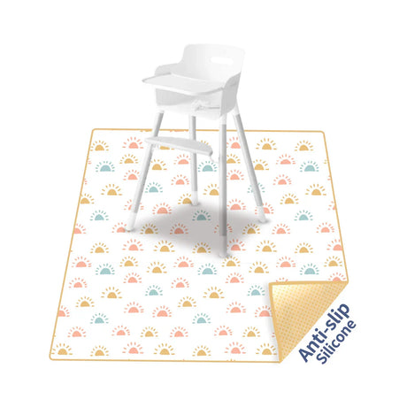 HappyFlute Splat Mat for Under High Chair/Arts/Crafts Washable Waterproof Anti-Slip Floor Splash Mat Portable Baby Play Mat