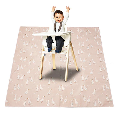 HappyFlute Splat Mat for Under High Chair/Arts/Crafts Washable Waterproof Anti-Slip Floor Splash Mat Portable Baby Play Mat