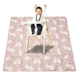 HappyFlute Splat Mat for Under High Chair/Arts/Crafts Washable Waterproof Anti-Slip Floor Splash Mat Portable Baby Play Mat