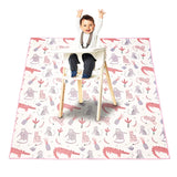 HappyFlute Splat Mat for Under High Chair/Arts/Crafts Washable Waterproof Anti-Slip Floor Splash Mat Portable Baby Play Mat