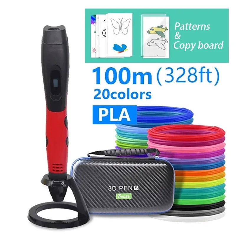 Creative 3D Printing Pen Set with ABS/PLA Filament - Perfect Gift for All Occasions!