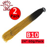 24Inch Synthetic Pontail Tail Hair Ombre Braiding Hair Jumbo Braid Same Color Crochet Hook Braids Hair Extension 2Packs