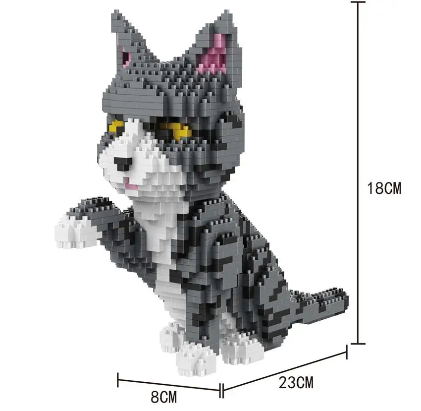 Balody Cat Block Animal World Persian Cat Tabby Kitten Pet 3D DIY Mini Diamond Blocks Bricks Building Toy for Children Gift