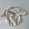 MILANCEL Autumn Baby Bodysuits Dinosaur Toddler One Piece Infant Boys Fleece Bodysuits Fur Lining Girl Clothing