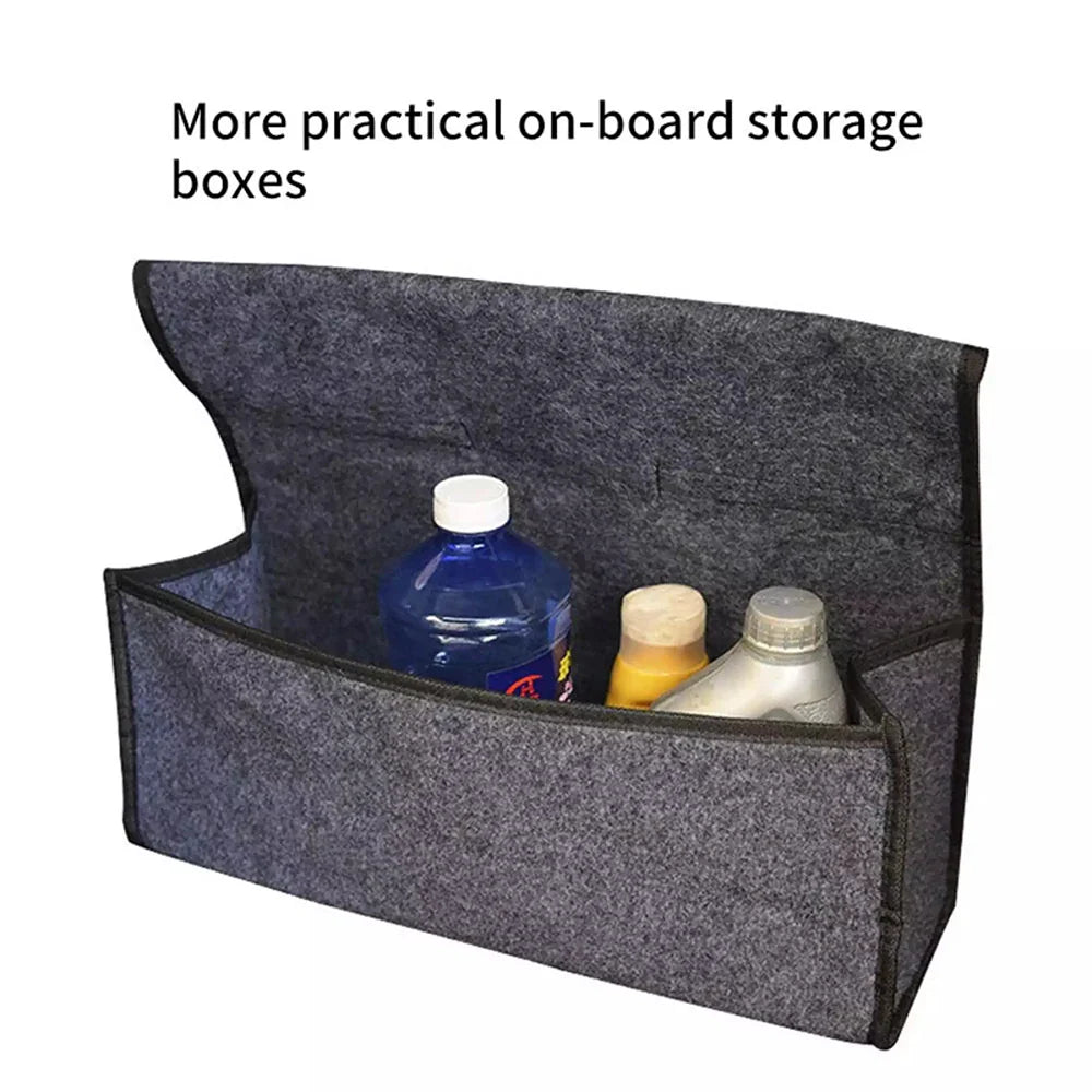 Large Anti Slip Compartment Boot Storage Organizer Tool Car Storage Bag Car Trunk Organizer Soft Felt Storage Box Accessories