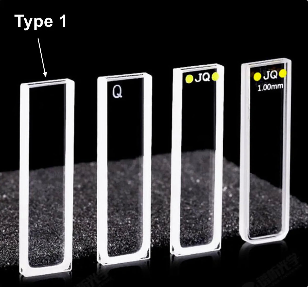 1mm Path Length 350ul 2-way Light JGS1 Quartz Cuvette Cell With PTFE Lid For UV Spectrophotometers Transmittance More Than 80%