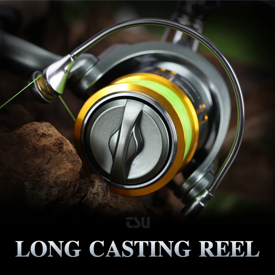 TSURINOYA Long Casting Spinning Fishing Reel FS 2000 3000 5.2:1 7kg Drag Power Univesal Freshwater Pike Bass Light Fishing Wheel