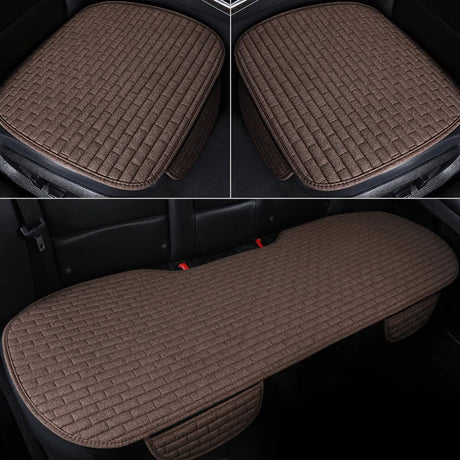 Car seat cover front/Rear Flax Seat Protect Cushion Automobile Seat Covers Mat Protect Pad Car Covers