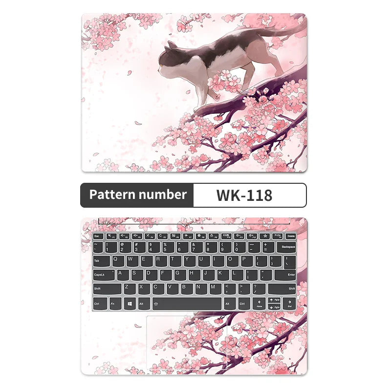 DIY Cat  Laptop Cover Skins Stickers Notebook PVC Skin12"/13"/14"/15"/17" Stickers for Acer/Macbook/Lenovo/Asus/HP/Dell Decal