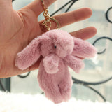 Cute cartoon plush Rabbit Keychain Love Pompom Trinket Baby Plush Toy Girl Bag Car Keychain Mobile Phone Pendant Jewelry Gift