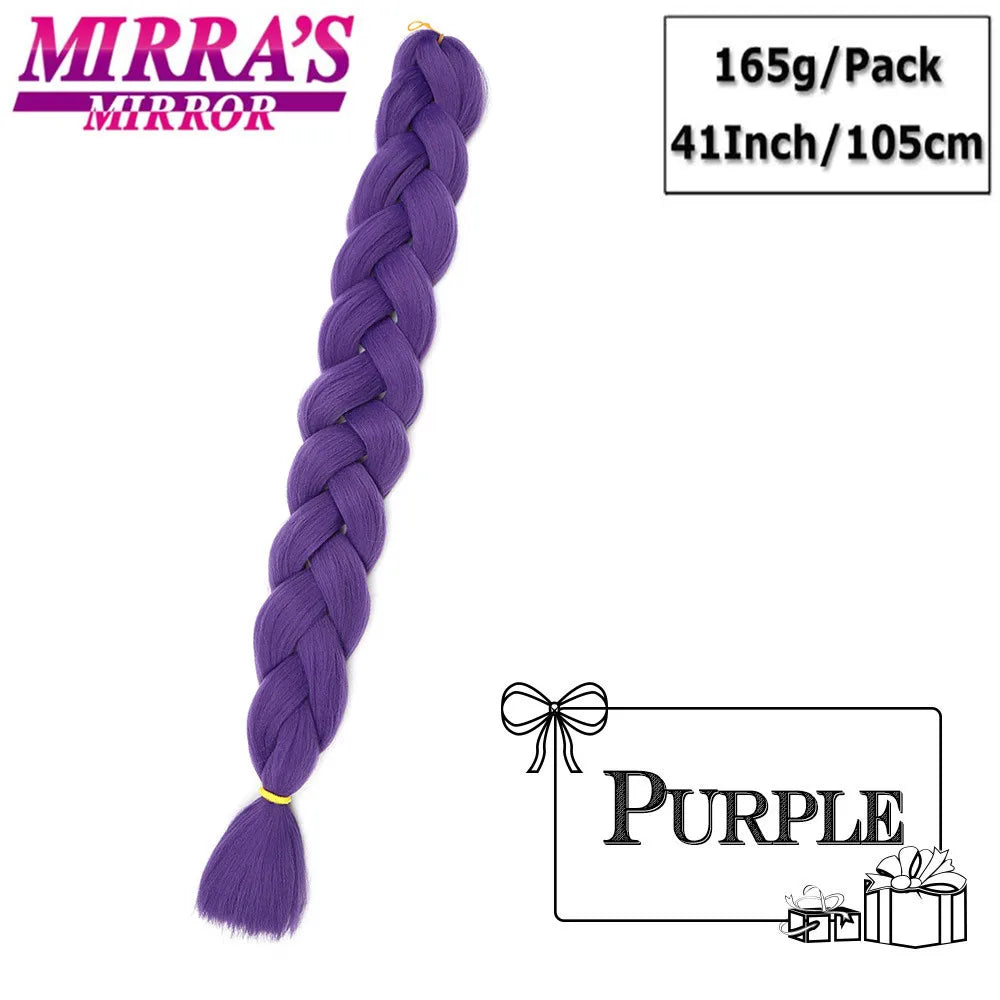 82 Inch Jumbo Box Braids Extensions Afro Synthetic Braiding Hair Ombre Hair for Twist Braid Support Wholesale Mirra’s Mirror