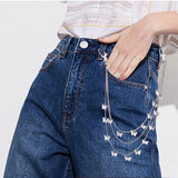 Double Layer Five-Pointed Star Pendants Waist Chain for Woman Butterfly Waist Chain Tassel Cool Girl' s Pants Decoration New