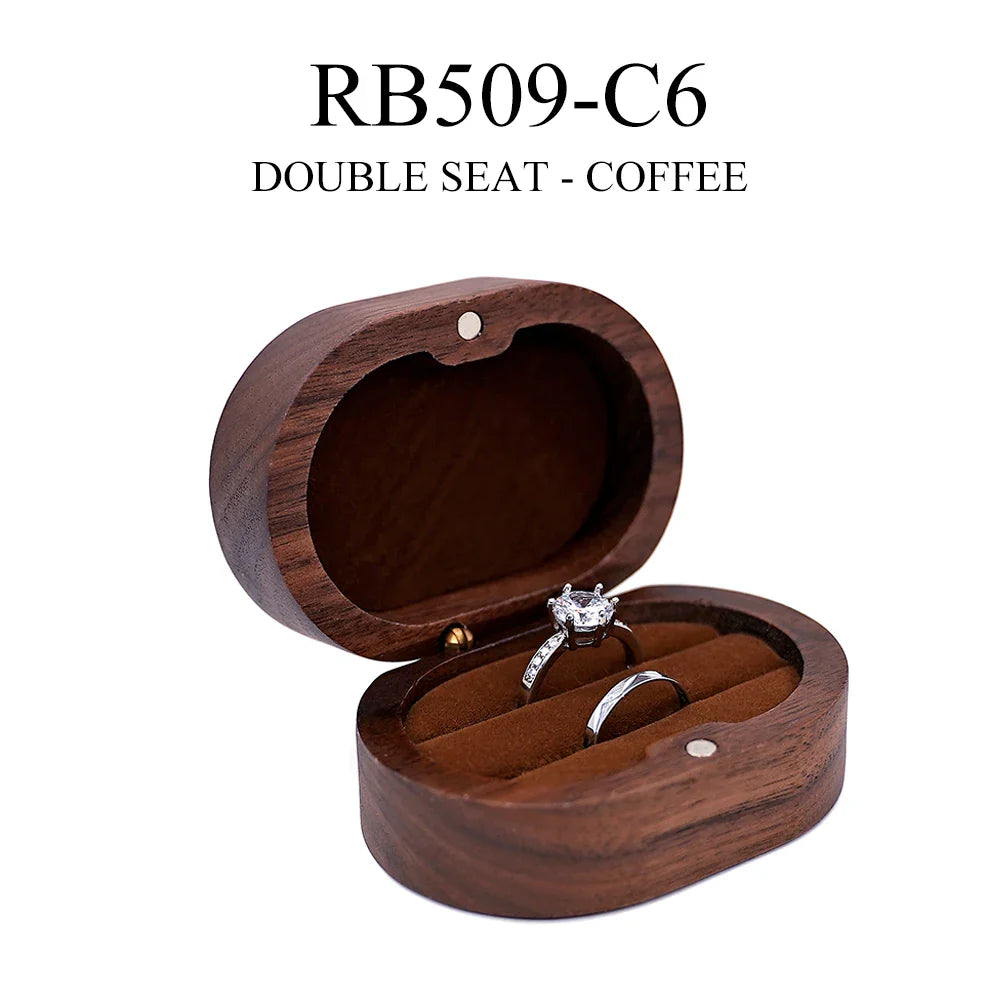 Marriage Engagement Wooden Ring Box for Wedding Custom Proposal Engraved Ring Bearer