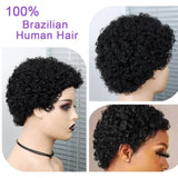 Kinky Curly Wigs Short Wigs for Black Women Human Hair Brazilian Curly Human Hair Wigs Full Machine Made Pixie Cut Wig Glueless