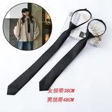 Zipper Necktie For Men Women Tie for Boys Girls Suits 5cm SolidTies Slim Girls Neck tiie Gravatas Rubber Pre-tied Tie