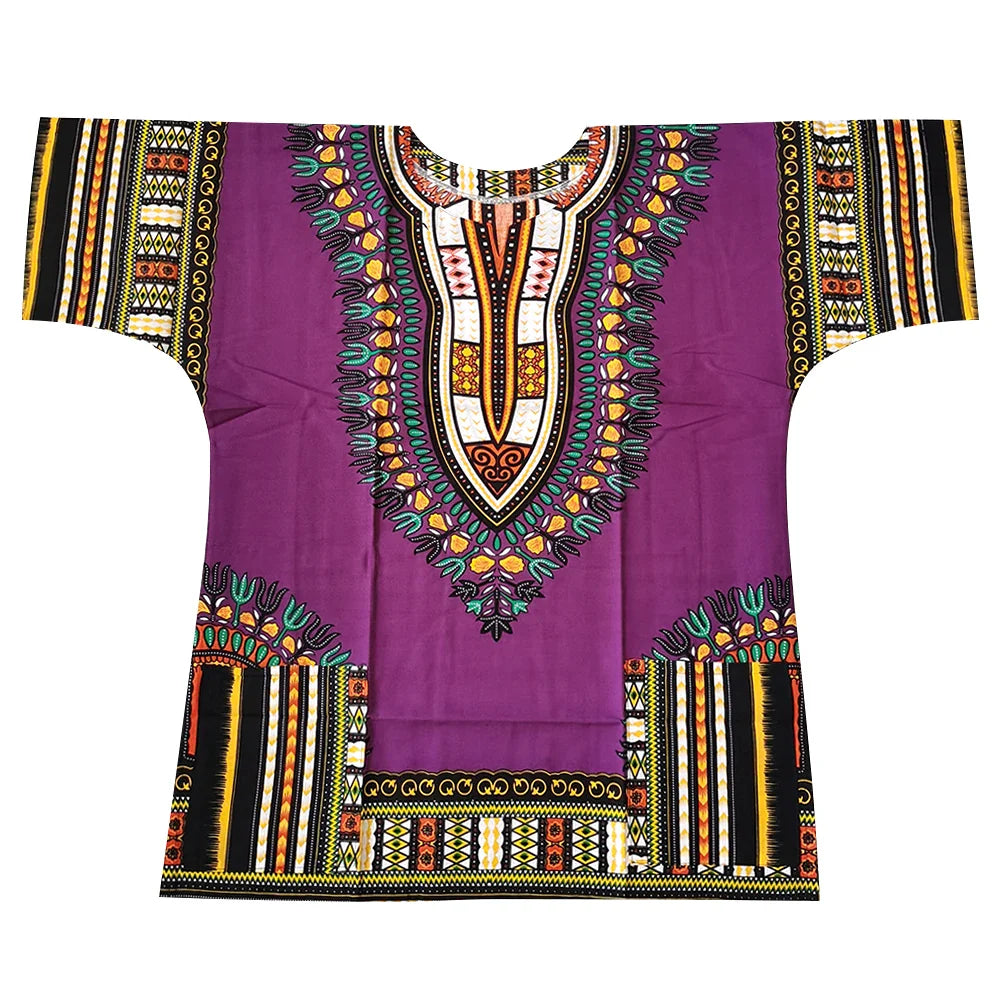 New fashion design African traditional printed 100% cotton Dashiki T-shirts for unisex