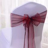 50/100pcs High Quality Sash Organza Chair Sashes Wedding Chair Knot Decoration Chairs Bow band Belt Ties For Banquet Weddings