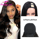 FG Body Wave U Part Wig Non-Lace Glueless Peruvian Remy Human Hair Wigs For Black Woman 150% density Middle Flawless Upart Wigs