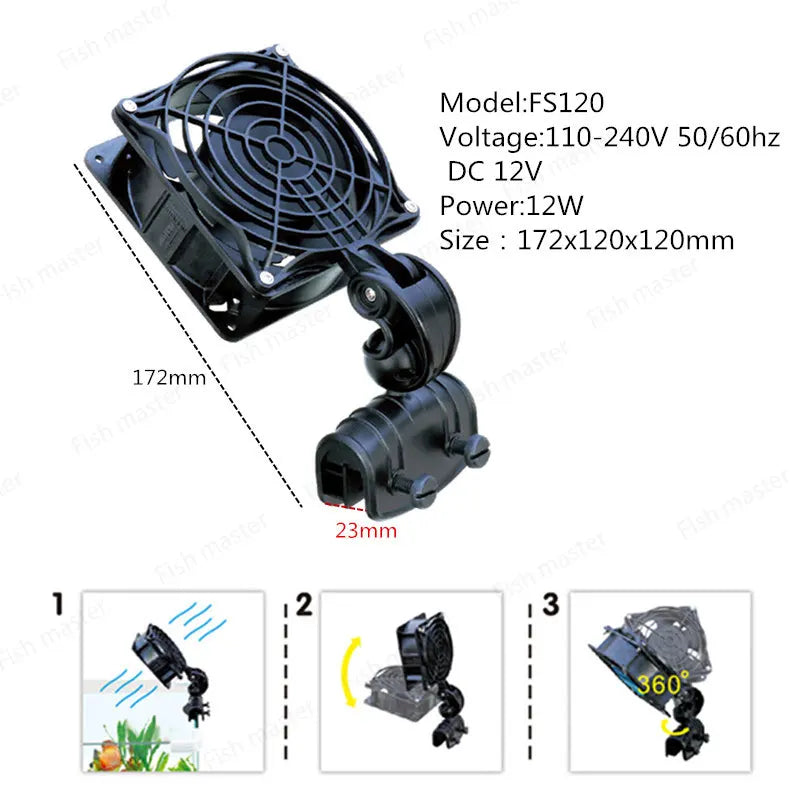 Fish tank 1 2 3 4 5 6 head powerful cooling fan stepless speed change fan aquarium grass tank summer quiet cooling equipment