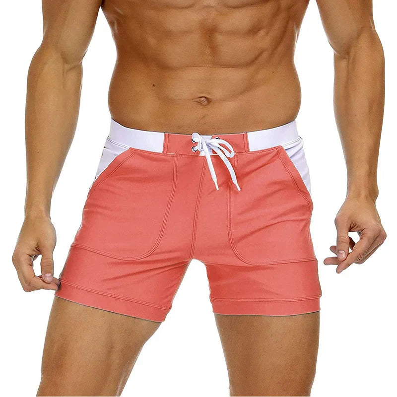 MAGCOMSEN Men's Swimwear Shorts Summer Quick Dry Swimming Trunks Surf Board Shorts Boxer Briefs Swimsuit Beach Sunbathing Shorts