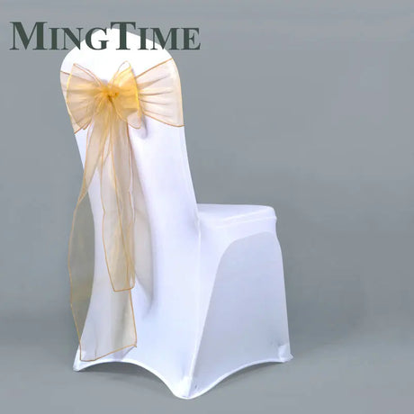 25pcs 275cm Sheer Organza Chair Sashes Band Ribbon Belt Bow Cover Rustic Wedding Party Birthday Banquet Ceremony Decoration