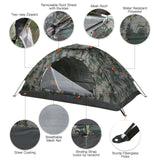 1 / 2 Person Ultralight Camping Tent Portable Tent Anti-UV Coating UPF 30+ for Outdoor Beach Fishing Travelling Backpacking Tent