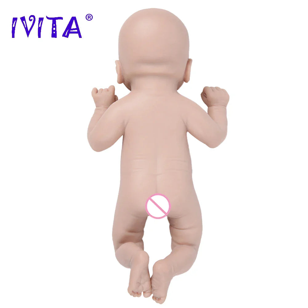 IVITA WG1512 36cm(14inch)1.65kg Full Body Silicone Bebe Reborn Doll Unpainted Unfinished Soft Dolls Lifelike Baby DIY Blank Toys