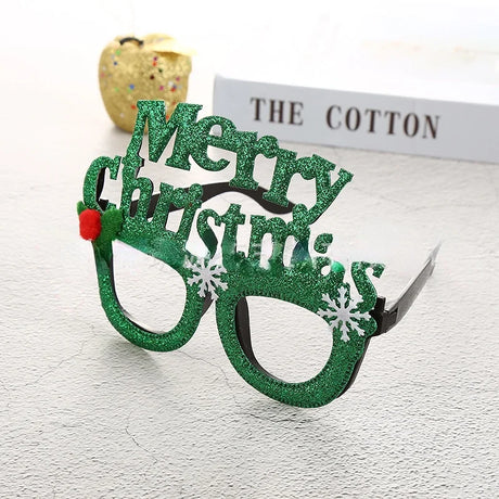 20pcs Merry  Gold Powder  Gifts Bar  Party s Child Adult Kids Decoration Glasses Props  Toys Navidad Christmas