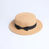 2019 Parent-child wholesale sun flat straw hat boater hat girls bow summer Hats For Women kid and Beach flat panama straw hat