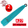 24Inch Synthetic Pontail Tail Hair Ombre Braiding Hair Jumbo Braid Same Color Crochet Hook Braids Hair Extension 2Packs