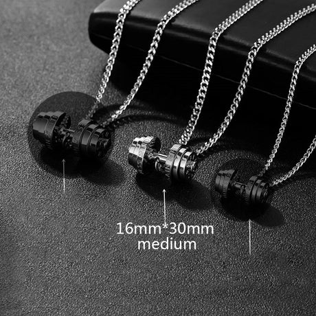 dumbbel necklace male Couple necklace pendant stainless steel Fitness necklace Barbell Sporty gifts for man jewelry for neck