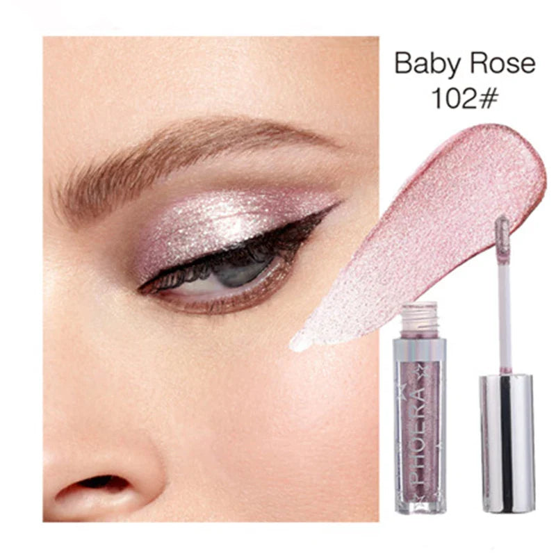 12colors Liquid Eye Shadow Waterproof Glitter Shimmer Easy To Wear Long Lasting Eyeliner Eye Makeup Cosmetics TSLM1