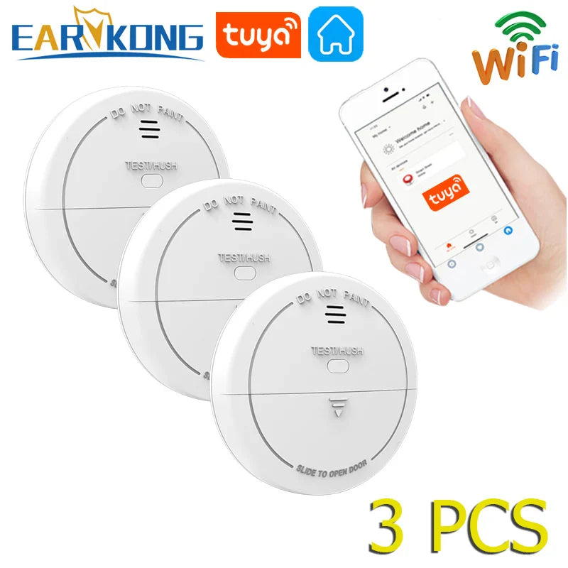 Tuya WiFi Smoke Sensor Fire Protection Top Smoke inlet Detector Smokehouse Combination Fire Alarm Home Security Firefighters