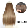 Hair Extensions No Clips Synthetic Fake Hair Ombre Pink Blonde Brown Black Natural Wavy Curly False Hair Piece For Woman