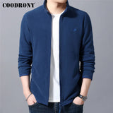 COODRONY Autumn Winter Zipper Cardigan Men Clothing Classic Casual Pure Color Hoodies Sweatshirt Top Soft Warm Coat Pocket C4015